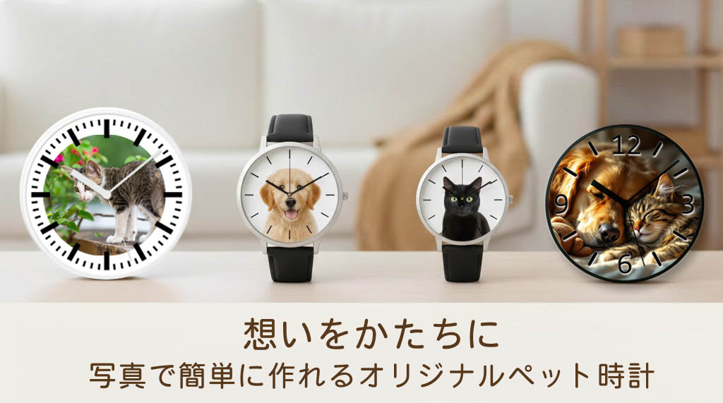想いをかたちに。写真で簡単に作れるオリジナルペット時計。